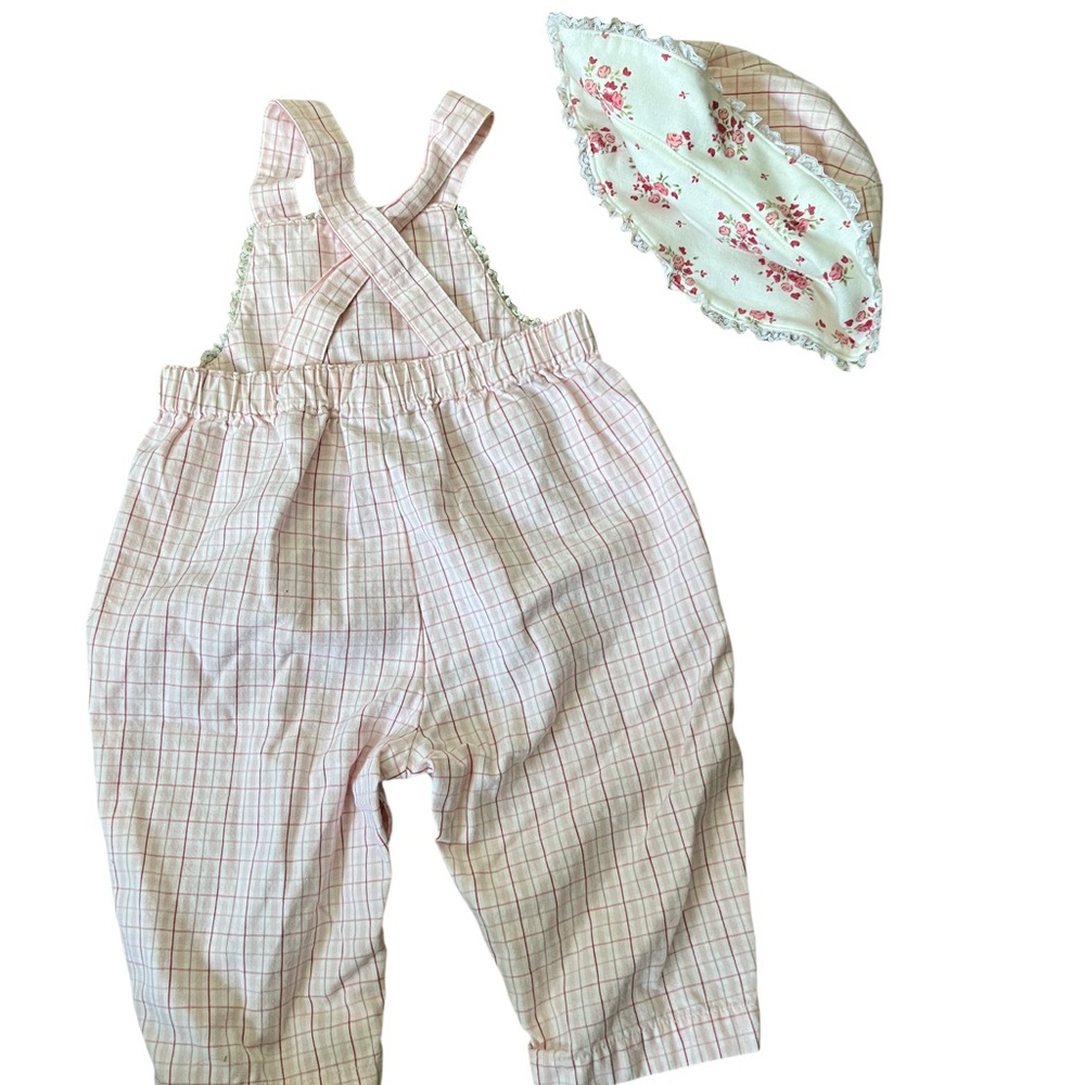 Gymboree Pink Plaid Baby Jumper and Hat Set size 3-6mths - Picture 4 of 7
